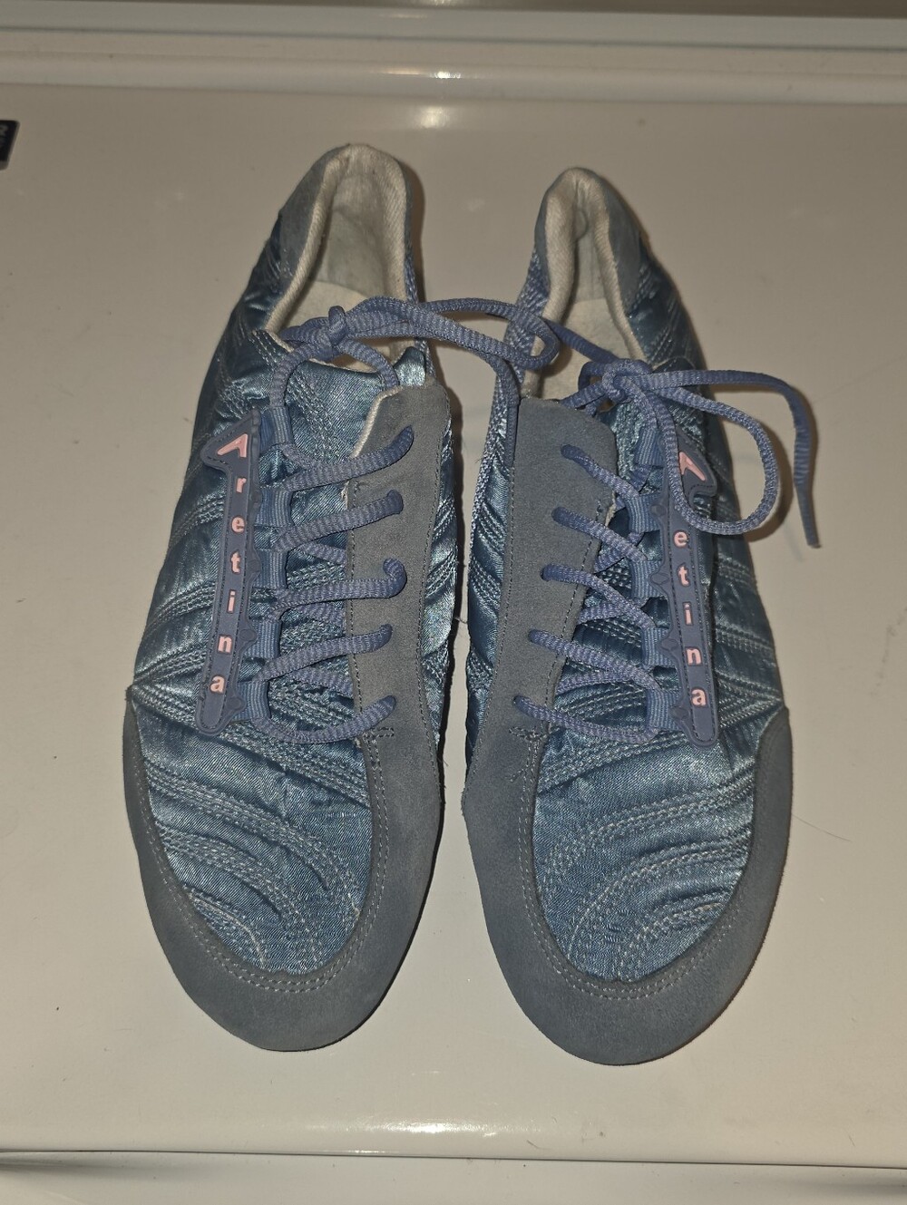 Women's Lace-Up Sneakers in Light Blue -